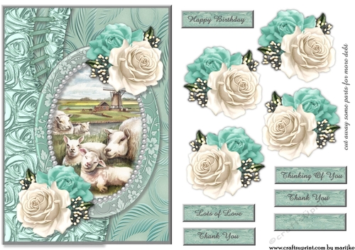 Dutch View & Roses A5 Card