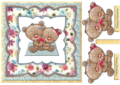 Cute  Birthday Valentine teddies
