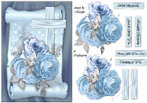 A5 Vintage Sympathy Roses