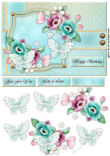 A5 Pretty Anemones & Butterflies 