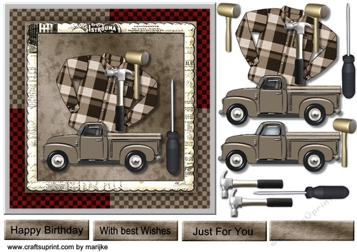 Male Quick  Card  7x7 Handy Man