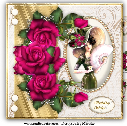 Mini Kit Vintage Lady Pearl Frame