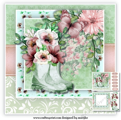 Mini Kit  Rainboots &  Vintage Roses