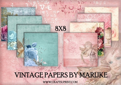 Kit Vintage papers 8x8
