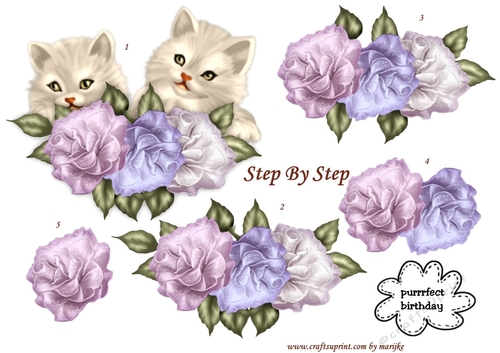 Cute Vintage Kittens & Roses 1
