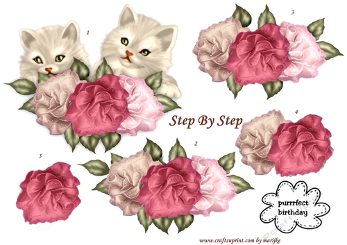 Cute Vintage Kittens & Roses 4