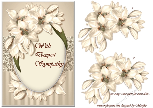 A5  Sympathy Yvory Lilies