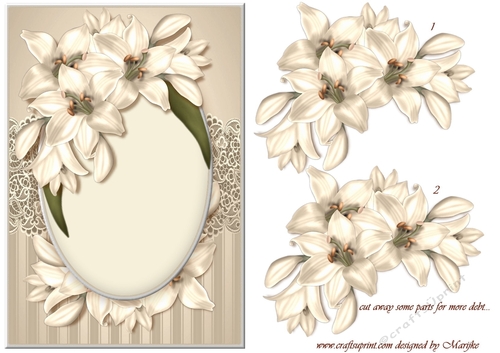A5   Blank Topper   Yvory Lilies