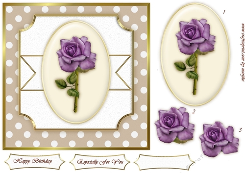 Perfect  Purple   Rose Quick Card