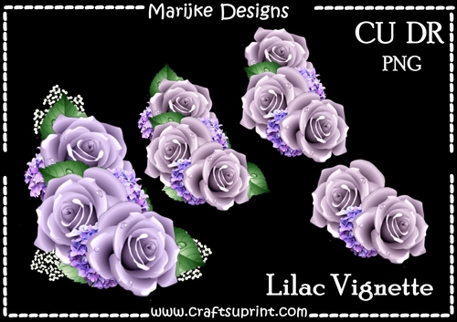 CU DR Lilac Roses Vignette