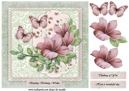 Vintage Flowers & Butterflies 4
