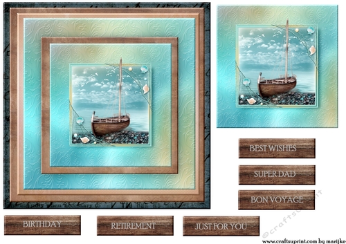 Male Card Topper Bon Voyage