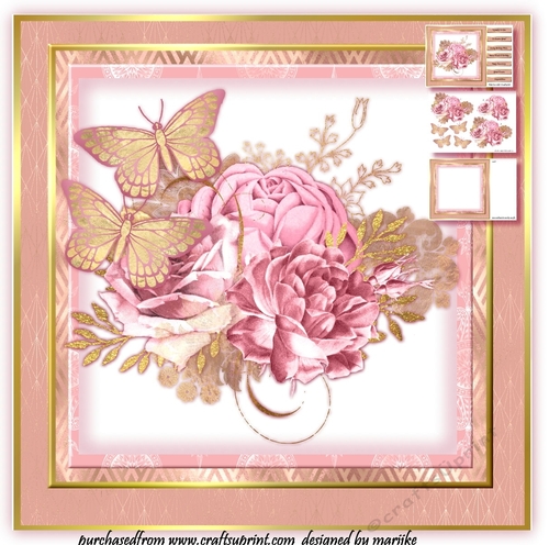 Classic  Roses Pink & Gold Mini Kit