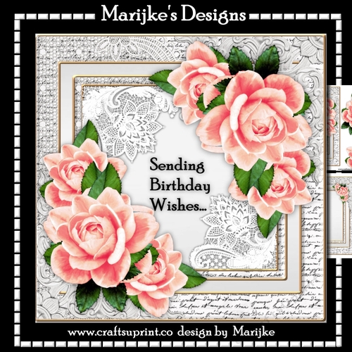 Pink RosesBrthday  Wishes  Mini Kit