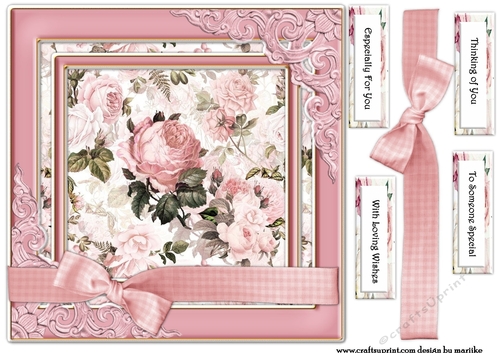 Vintage Roses Card Topper  3