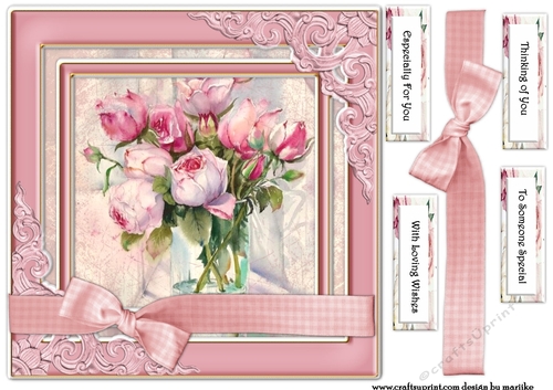 Vintage Roses Card Topper  5