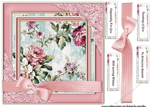 Vintage Roses Card Topper  6