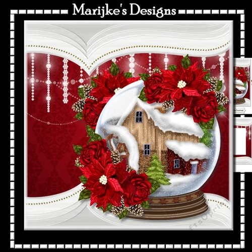 Christmas Globe & Poinsettias Mini Kit