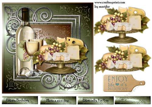 Male Card  Cheese & Wine