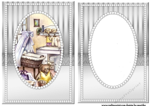 A5 Topper &  Insert Elegant Pearls   New Baby