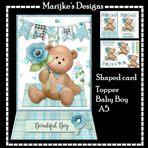 Shaped Card Topper Baby BOY