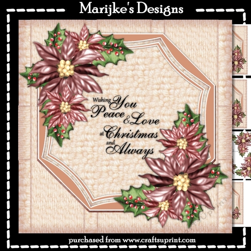 Poinsettias in   Vintage Pink  Mini Kit