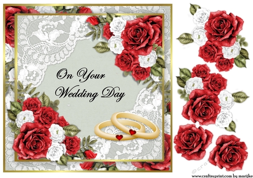 Quick Card  Wedding  Red Roses