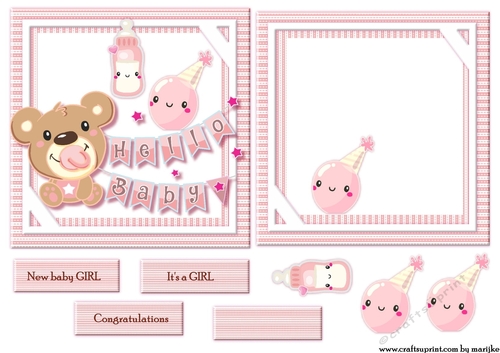 Cute  baby  GIRL  Topper & Insert