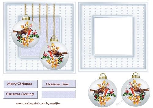 Cute Robin Christmas Bauble Topper & Insert  3