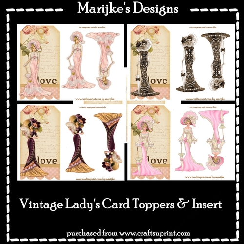 Vintage Ladys Card Toppers & Insert Kit