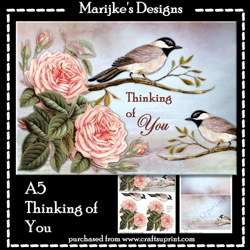 A5 Thinking of You Birds & Roses 