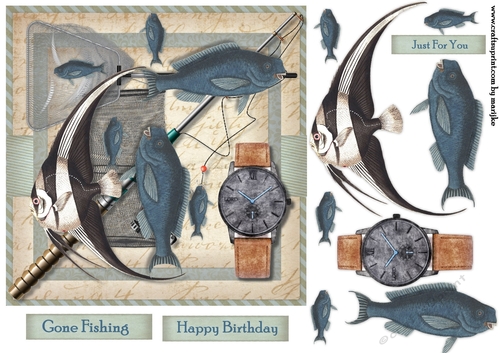  Male Card  Fishing Time