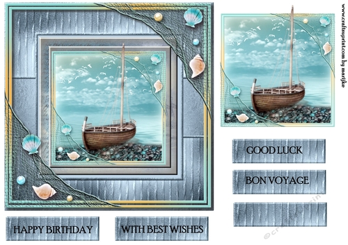 Male Card Topper Vintage Seaview 