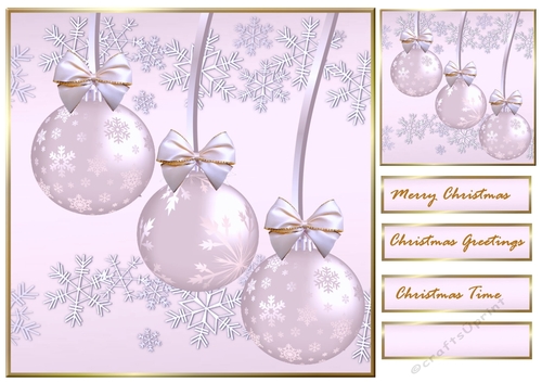 Christmas Baubles In Lilac Topper