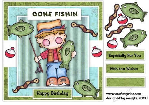 Cute Card Topper Gone Fishin 2