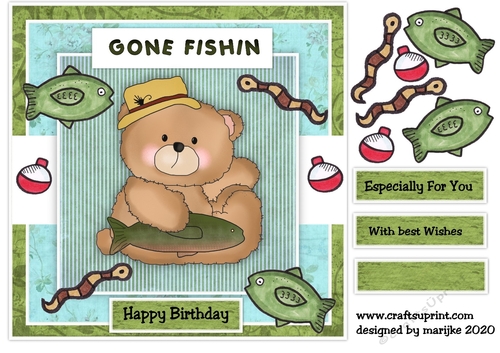 Cute Card Topper Gone Fishin 3
