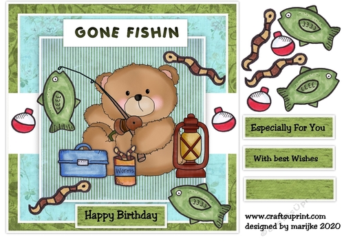 Cute Card Topper Gone Fishin 4