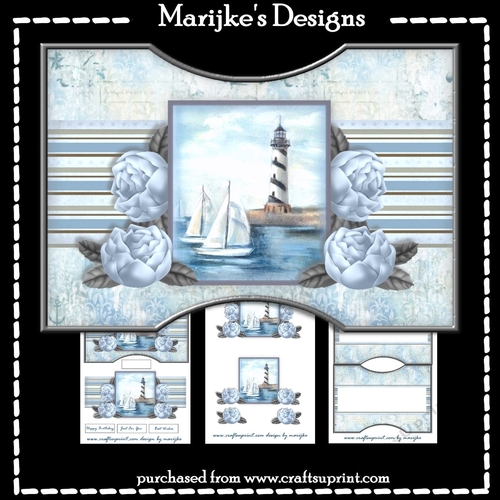 Shaped Card  Vintage  Sail Ship   Mini Kit A5