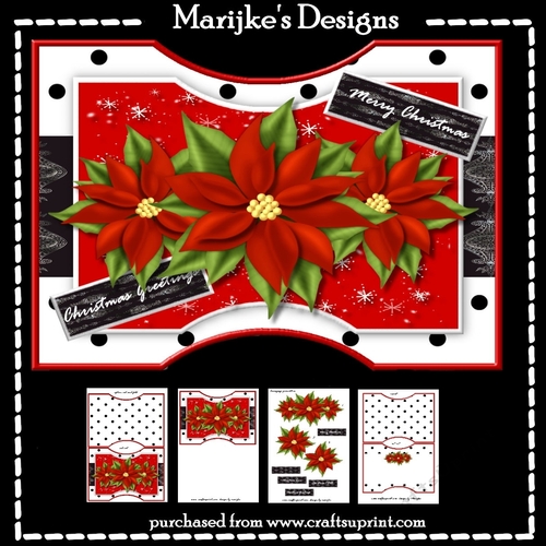 Shaped Card   Poinsettias  Mini Kit A5