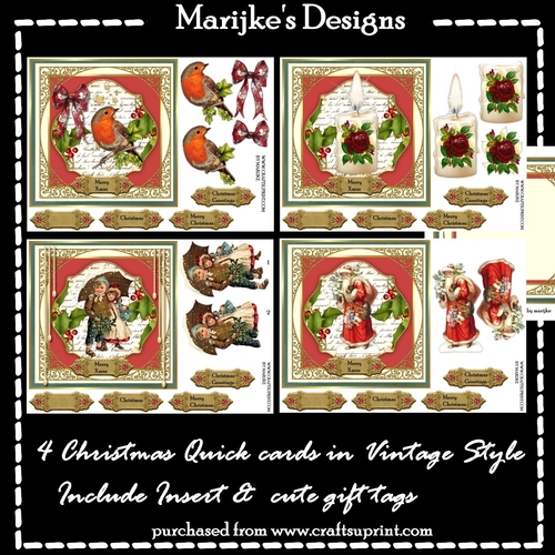 BK Vintage Christmas Quick Cards & Insert