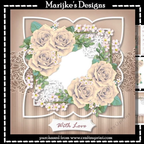 Scallop Frame Vintage Roses 