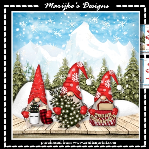 Cute Christmas Gnomes 7x7