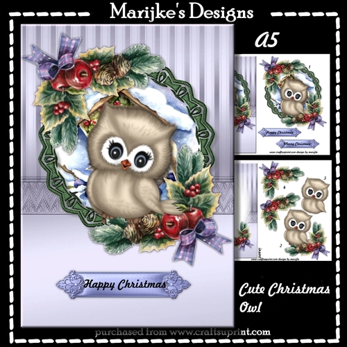 Cute Christmas Owl Mini Kit  A5