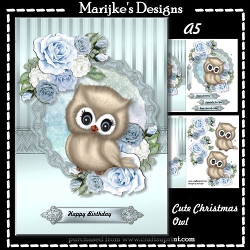 Cute  Birthday Owl Mini Kit  A5
