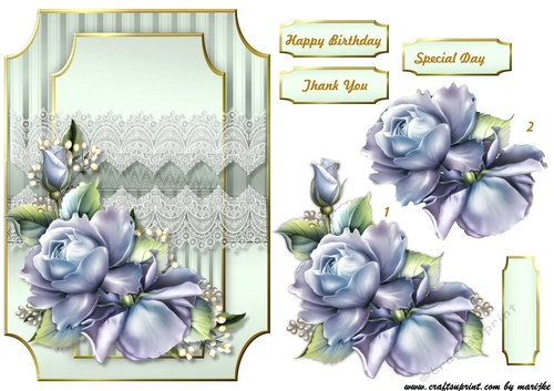 A5 Classic  Blue  Roses