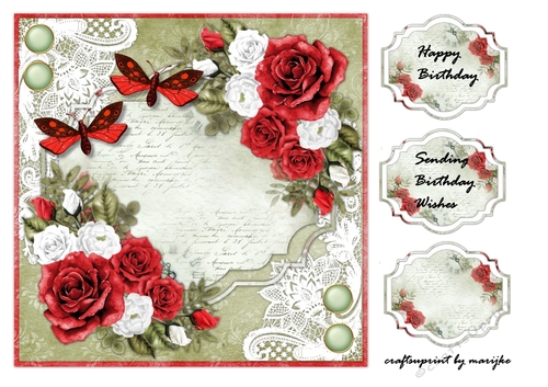 Topper Roses & Butterflies 1