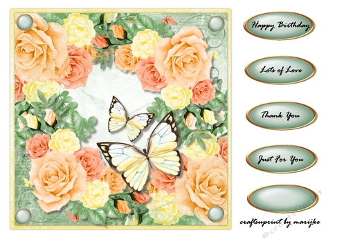 Topper Roses & Butterflies 2