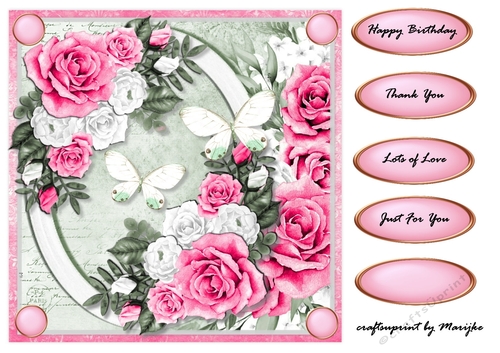 Topper Roses & Butterflies 4