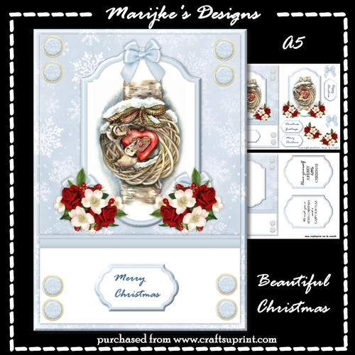 Beautiful  Christmas Wreath   A5  Mini Kit