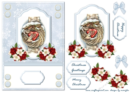 Beautiful  Christmas Wreath   A5 